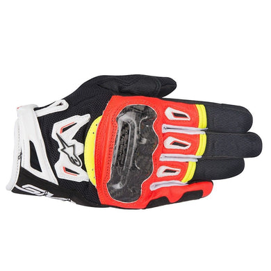 10% Off ALPINESTARS SMX2 v2 AIR Carbon Black/White/Yellow/Red Motorbike Gloves