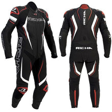 Load image into Gallery viewer, RICHA FRANCORCHAMPS 1 Piece Black/White/Red Motorbike Leather Race Track Suit