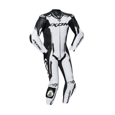 IXON VORTEX 2 White/Black Leather Technical CE Certified Motorbike Racing Suit