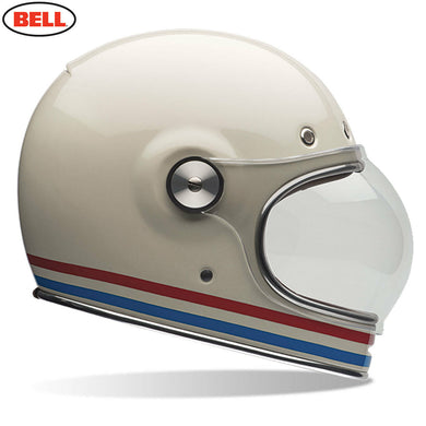 BELL BULLITT Stripes Vintage White 2018 Modern Retro Classic Motorcycle Helmet