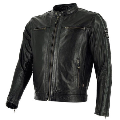 RICHA GOODWOOD Leather Retro Vintage Style Black/Brown Motorcycle Jacket