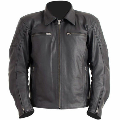 RST CRUZ Black Leather Motorcycle/Motorbike Retro/Vintage/Cruiser Jacket