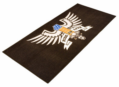 Bike-It AMERICAN EAGLE Ride to Live Cruiser Motorbike Garage Pit Mat Floor Rug