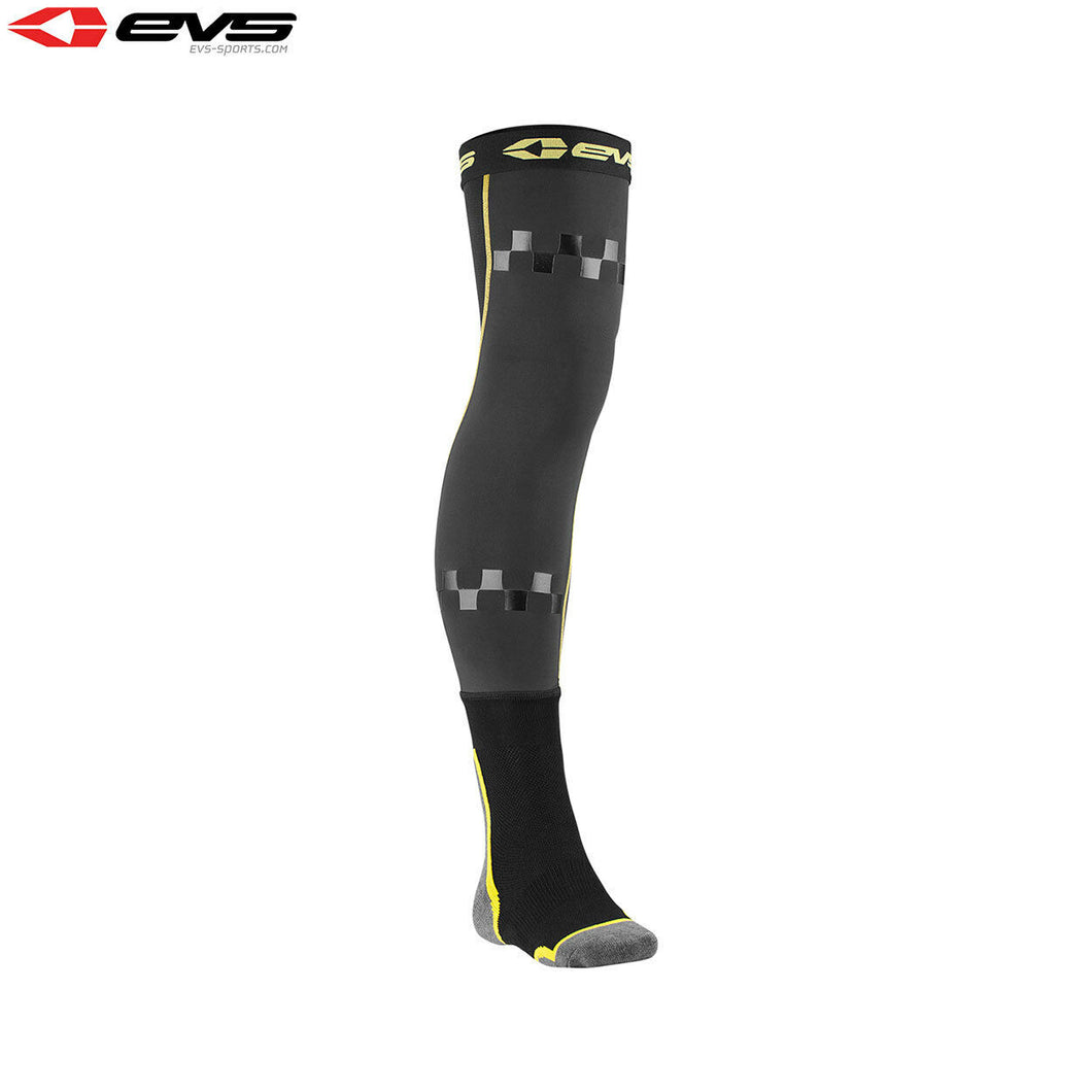 EVS TUG Fusion Knee Brace Liner/Sock Combo Adult (Black/Hi-Viz Yellow) Motocross