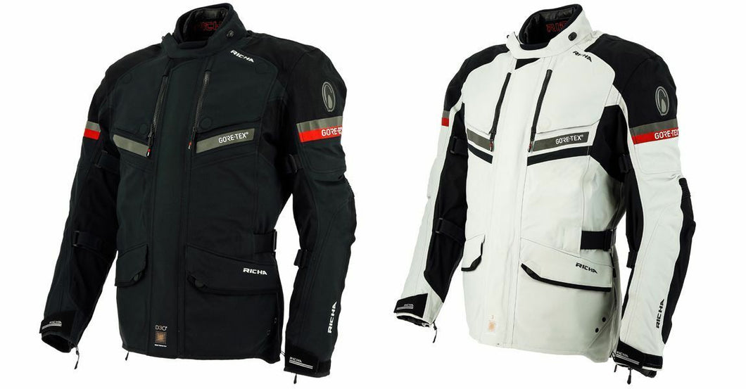 RICHA ATLANTIC GORETEX Black or Grey Motorcycle Adventure Winter/Summer Jacket