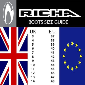 RICHA VAPOUR Waterproof Black Touring Leather Construction Motorcycle Boots