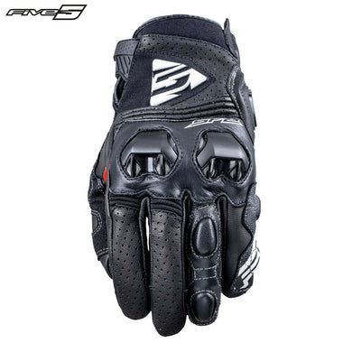 Five SF2 Black Short Cuff Perforated Leather Motorbike Sports/Roadster Gloves