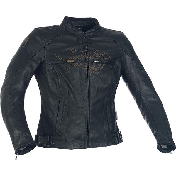 RICHA MONTANNAH LADIES Leather Retro Vintage Style Motorcycle Scooter Jacket