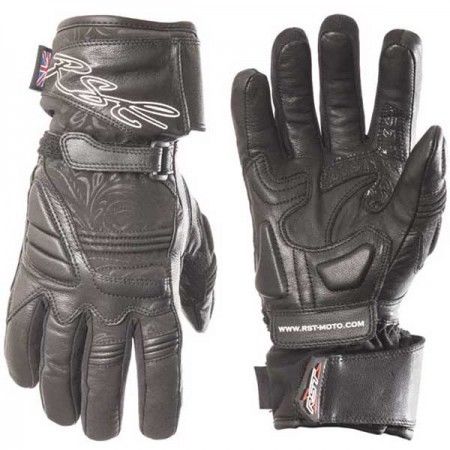 RST MADISON II Ladies Black Perforated Leather Motorcycle/Scooter Gloves