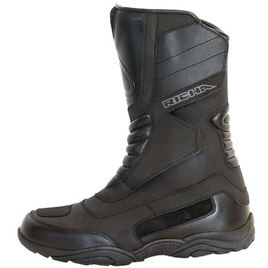 RICHA VAPOUR Waterproof Black Touring Leather Construction Motorcycle Boots