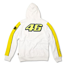 Load image into Gallery viewer, Valentino 46 Rossi Mens White Fleece Hoody/Hoodie Official MotoGP Merchandise