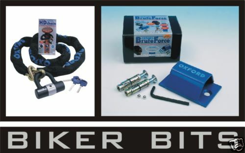 Oxford HD Motorcycle 1.5m Chain and Padlock with Brute Force Ground Anchor