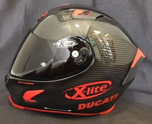 X-Lite X803 CARBON Puro Sport Gloss Motorbike Helmet with DUCATI Stickers