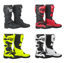 Load image into Gallery viewer, FLY 2019 Maverick Adult Boot Black/White/Hi-Vis for Motocross MX Off-Road Enduro