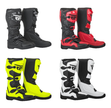 FLY 2019 Maverick Adult Boot Black/White/Hi-Vis for Motocross MX Off-Road Enduro