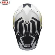 Load image into Gallery viewer, BELL MX Moto-9 Mips District Matte White/Black/Green Light Motocross Helmet