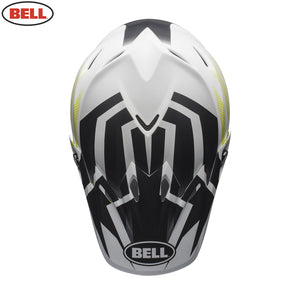 BELL MX Moto-9 Mips District Matte White/Black/Green Light Motocross Helmet