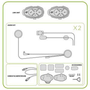 INTERPHONE LINK Twin Pack 2 Bike to Bike 300m Motorcycle Bluetooth Intercom GPS