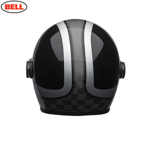 BELL Cruiser RIOT SE CHECKS Black Open Face Motorcycle Helmet Clear Flip Visor