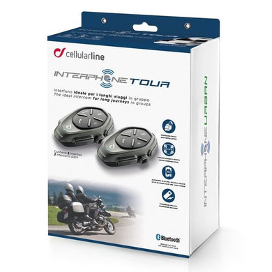 INTERPHONE Cellularline Tour Twin Pack 2 Motorcycle Bluetooth Intercom System