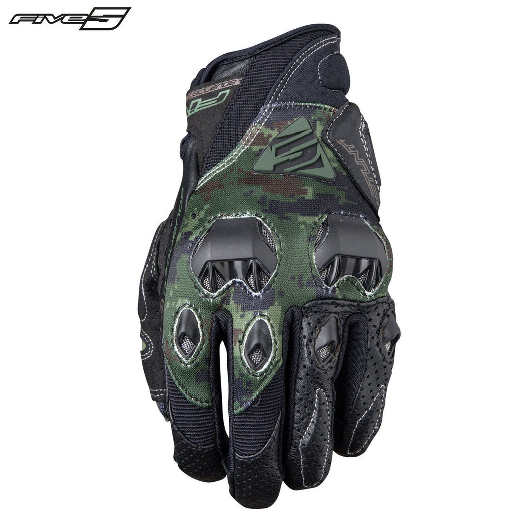 Five STUNT EVO REPLICA Army Camouflage Camo Polymesh Summer Motorbike Gloves