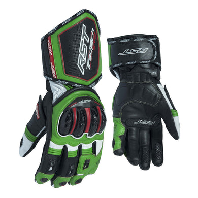 RST TRACTECH EVO Kawasaki Green Motorbike CE Leather Sports Gloves