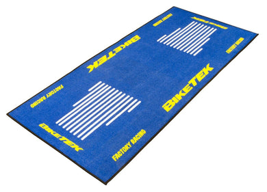 Bike-It Biketek Series 3 Blue/Yellow Motorcycle/Motorbike Garage Mat/Floor Rug