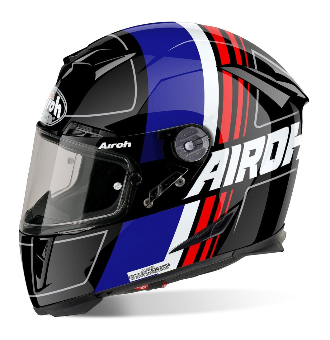 AIROH GP500 Scrape Blue/Black Gloss Carbon MotoGP Light Motorbike Helmet