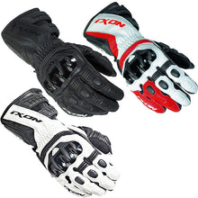 Load image into Gallery viewer, IXON RS MOTO HP Motorcycle Leather Racing Gloves Black/White/Red CE Cat 2
