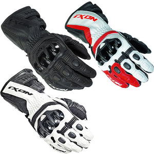 IXON RS MOTO HP Motorcycle Leather Racing Gloves Black/White/Red CE Cat 2