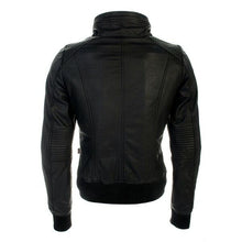 Load image into Gallery viewer, RICHA EARHART LADIES Black Leather Classy Retro Stretch Panels Motorcycle Jacket