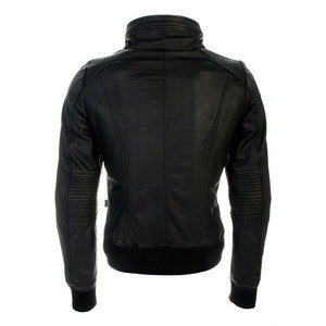 RICHA EARHART LADIES Black Leather Classy Retro Stretch Panels Motorcycle Jacket