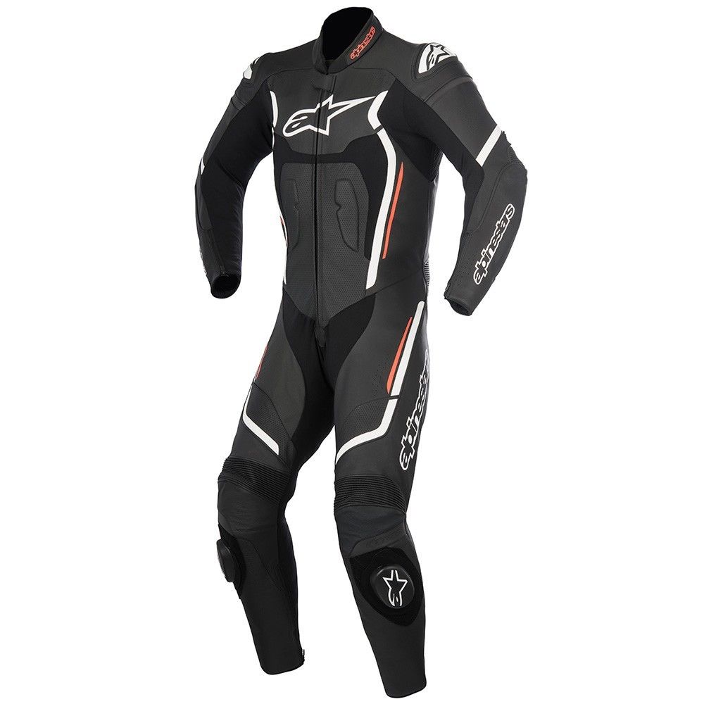 ALPINESTARS MOTEGI v2 1PC Black/White/Red Fluo Leather Motorbike Suit