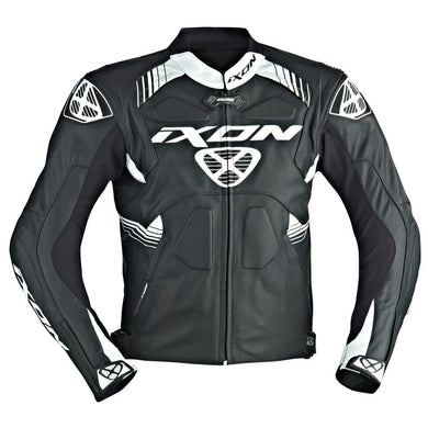 IXON VOLTAGE Leather Black/Red/White Sports Motorbike Jacket CE Certified