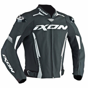 IXON VOLTAGE Leather Black/Red/White Sports Motorbike Jacket CE Certified