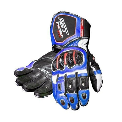 RST TRACTECH EVO Blue Motorbike CE Leather Sports Gloves