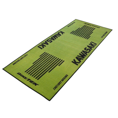 Biketek KAWASAKI Green/Black Motorbike Garage Pit Mat Motorcycle Floor Rug