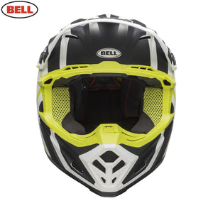 BELL MX Moto-9 Mips District Matte White/Black/Green Light Motocross Helmet