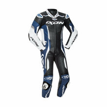 Load image into Gallery viewer, IXON VORTEX 2 Black/White/Blue Leather CE Certified Motorbike Track Racing Suit