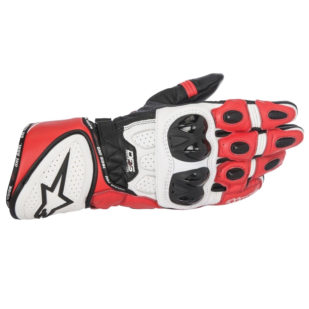 10% Off ALPINESTARS GP PLUS R Black/White/Red Motorbike Leather Gloves S-3XL