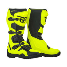 Load image into Gallery viewer, FLY 2019 Maverick Adult Boot Black/White/Hi-Vis for Motocross MX Off-Road Enduro