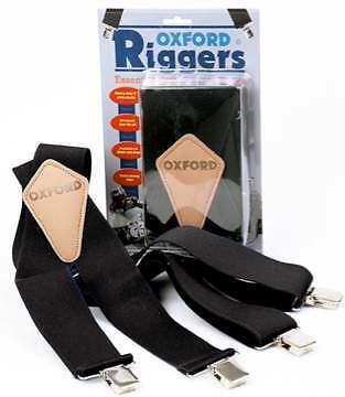 Oxford BLACK Riggers Extra Strong Motorcycle Trouser Braces